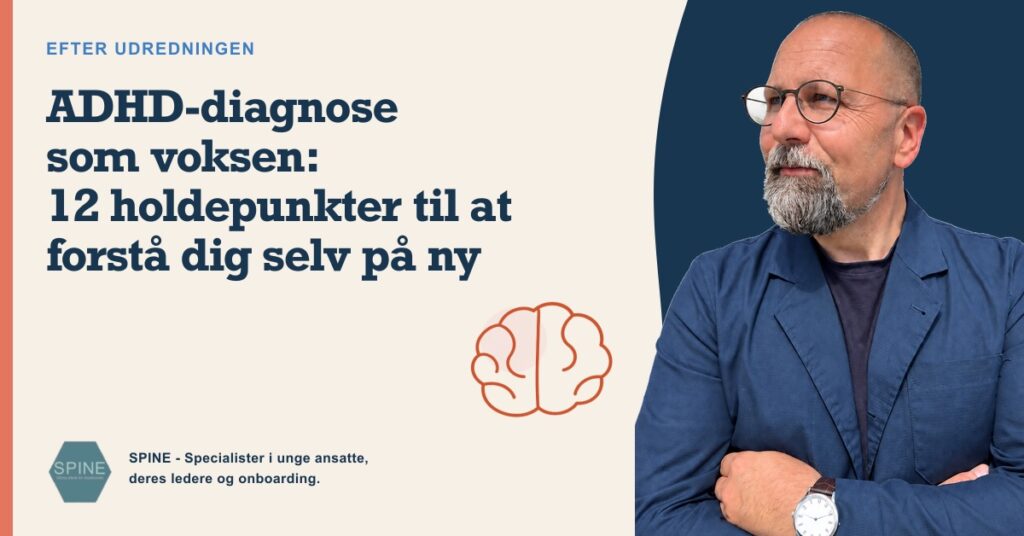 Voksen arbejder med sin selvforståelse og fremtid efter at have fået en ADHD-diagnose.